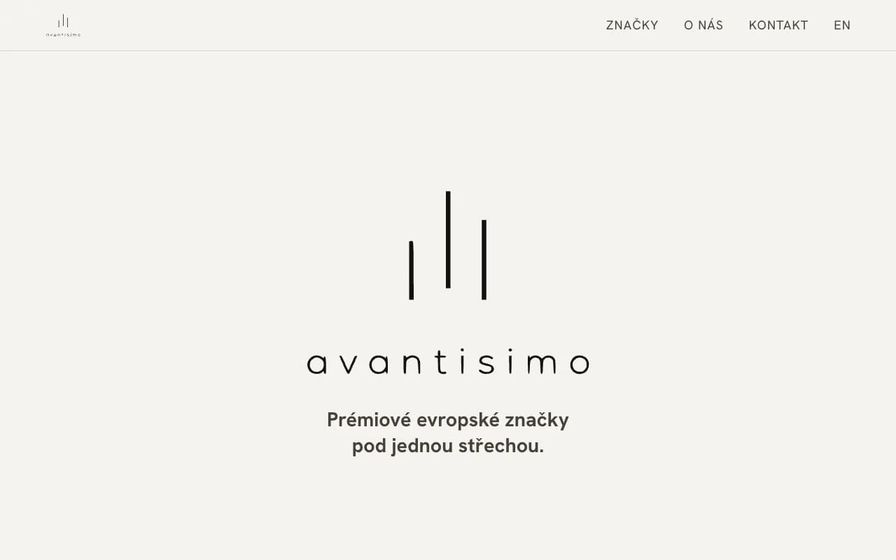 Screenshot of the avantisimo.cz homepage